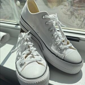 Converse Platform White Canvas Sneakers